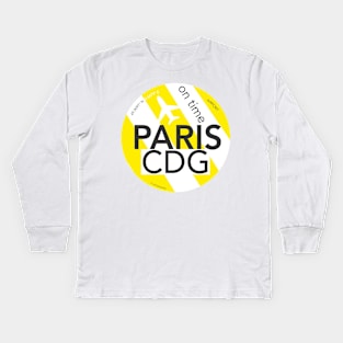 Paris on time Kids Long Sleeve T-Shirt